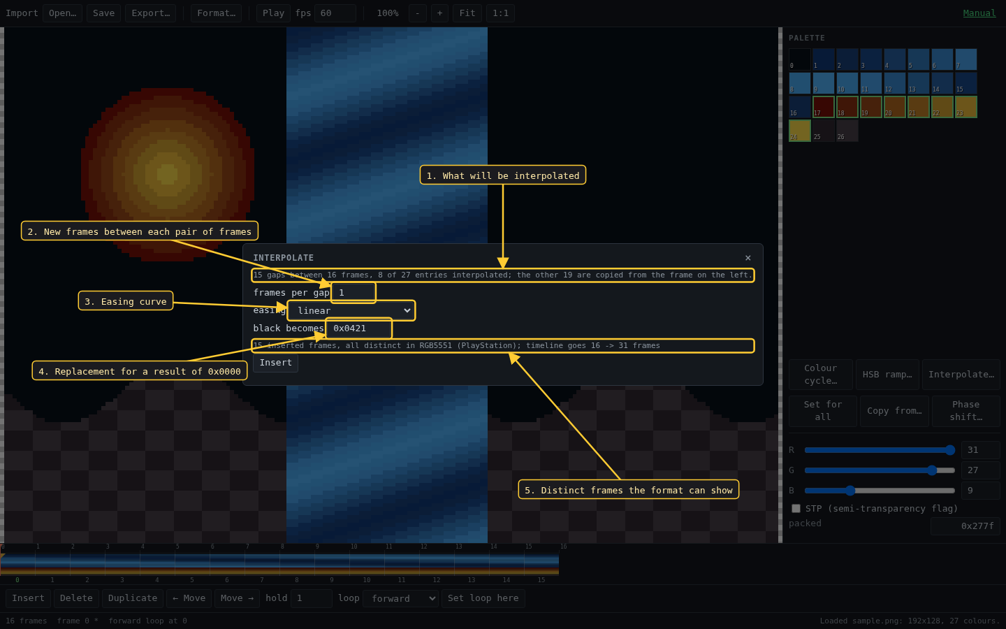 the interpolate dialog