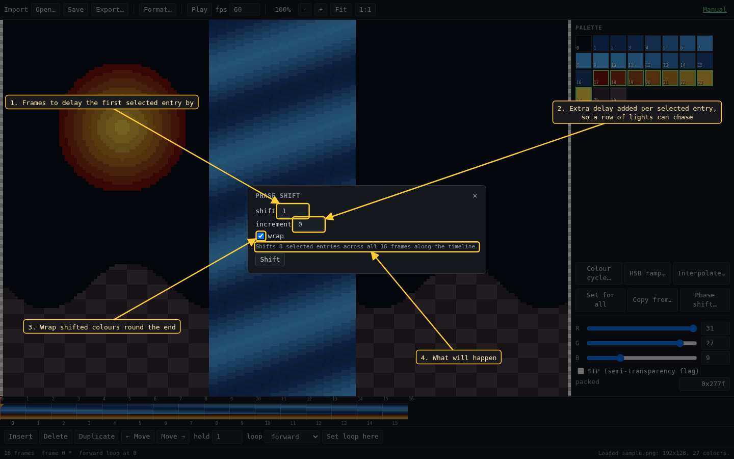 the phase shift dialog
